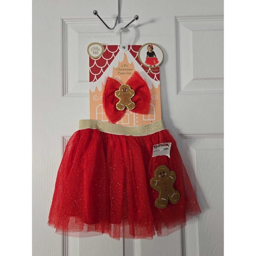 Little Me NWT 2 Piece Christmas Tutu‎ Set Toddler 3+